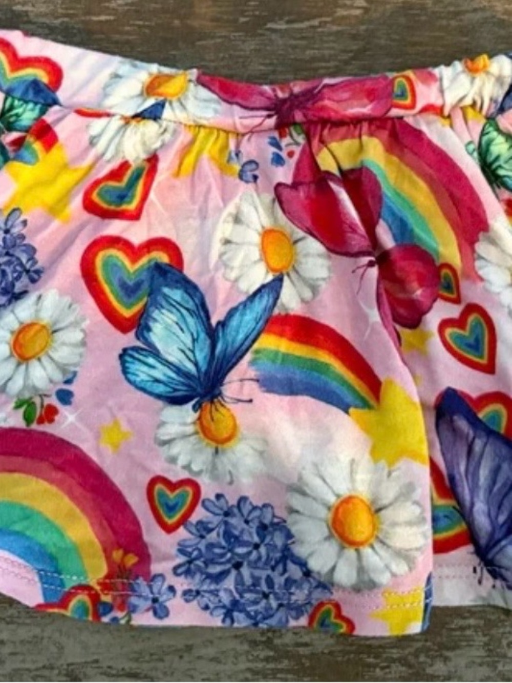 Posh peanut-Bright Rainbow-Butterfly “Raina” Bamboo Skort-Skirt & Shorts-toddler